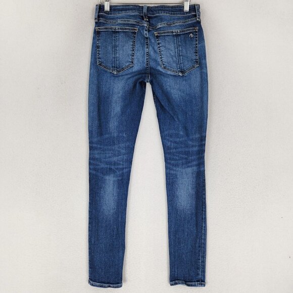 Rag and Bone Jeans Womens 27 Blue Skinny Leg Mid Rise Ankle Stretch Casual Denim - Picture 7 of 12